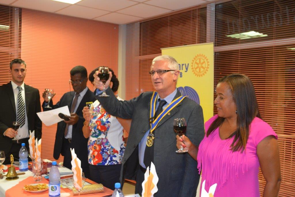 President Marco giving the toast to Rotary International